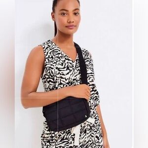 Lou & Grey Knit Animal Print Romper Black Tan 100% Cotton | Size XL